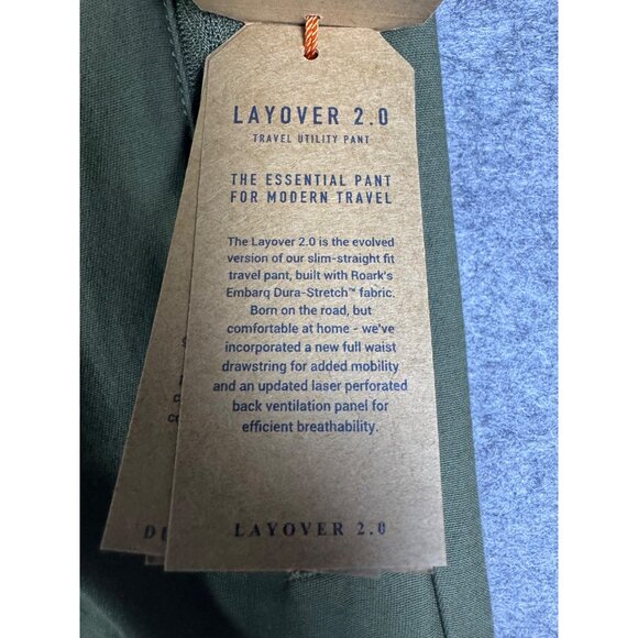 Roark Pants Mens Size 28 Olive Green Military Army Layover 2.0 Travel Commuter - Picture 14 of 16